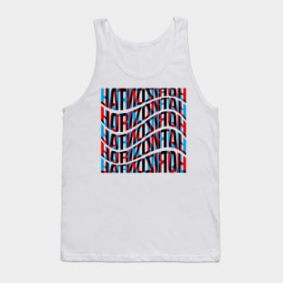 Horizontal Waves Typography (Cyan Red Black) Tank Top